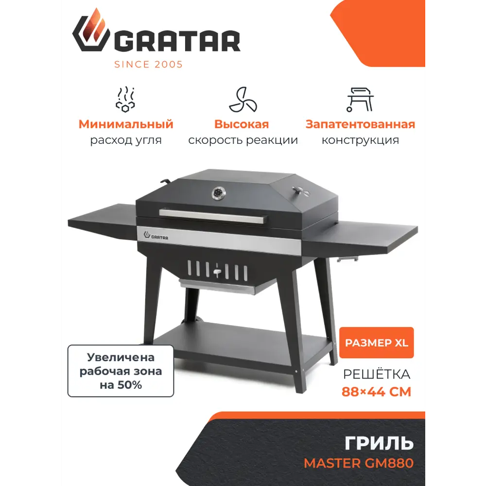 Гриль Gratar Master XL GM-880 сталь 84.5x180x139.5 см STLM-2126249 - Вид №2
