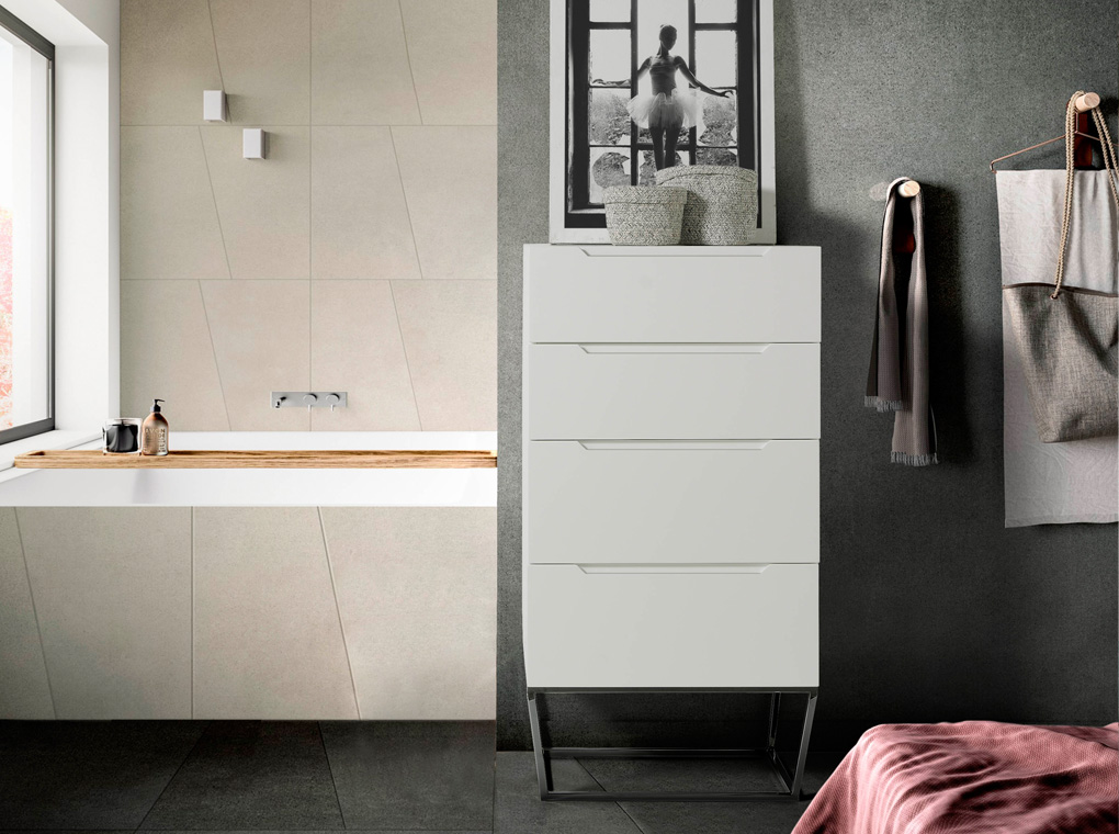 Комод с четырьмя ящиками с металлическими ножками белый от Angel Cerda ANGEL CERDA ДИЗАЙНЕРСКИЕ, CP1801 00-3865659 Белый  - Вид №3