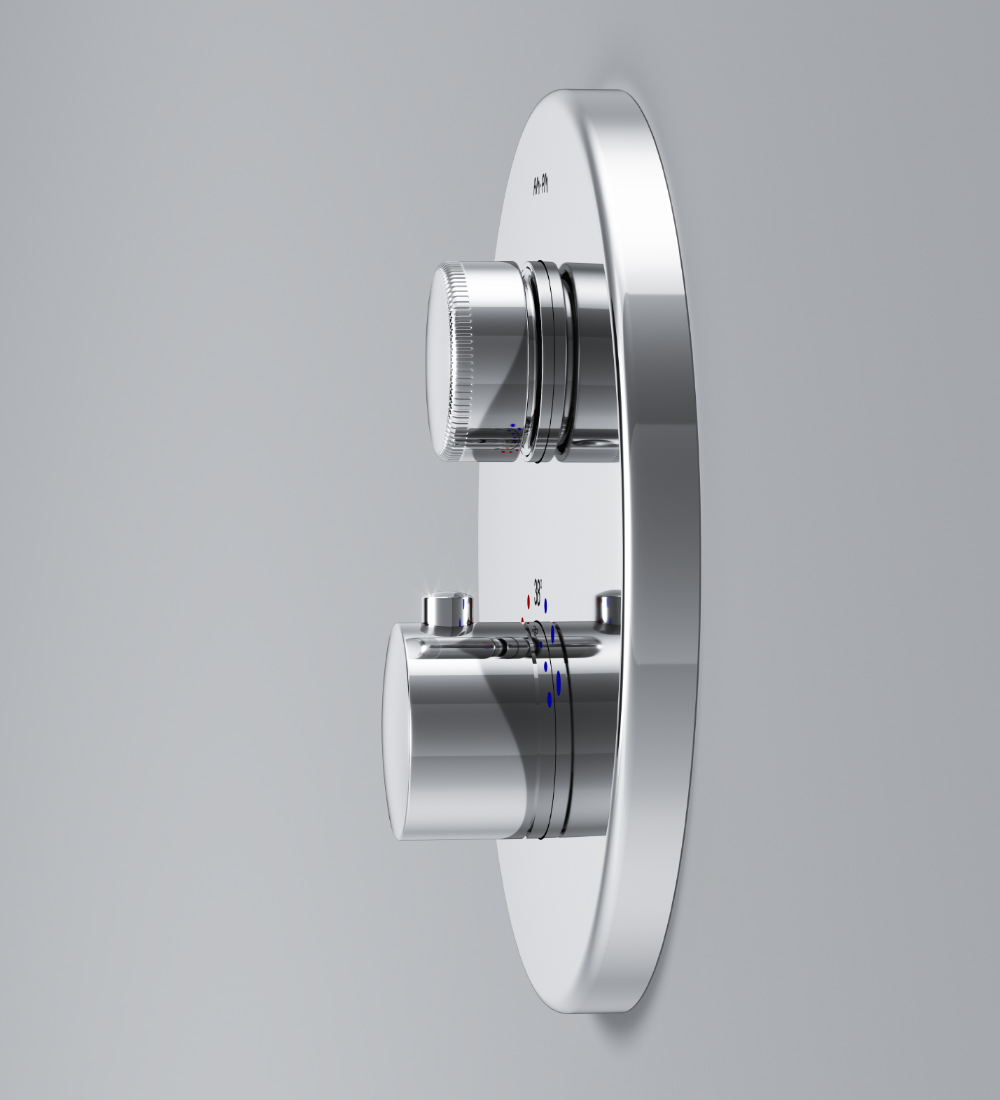 F50A75700 Inspire V2.0 TouchReel смеситель для 1 потребителя с термостатом монтируемый в стену хр AM.PM Inspire 2.0  - Вид №2