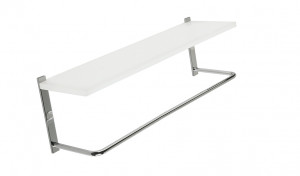 1077(08) Stil Haus Mizar, полка из оргстекла с полотенцедержателем, длина 40 см, цвет хром