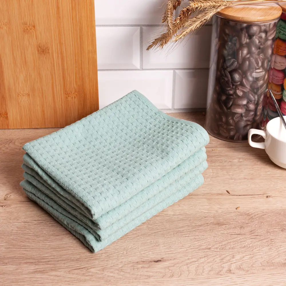 Набор полотенец вафельных Belezza Сальвадор 40x60 см цвет бирюзовый 4 шт STLM-2094939 - Вид №2