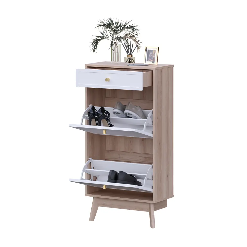 Обувница KONSENSA Лион Амьен 60x120x30 см 1 секция ЛДСП цвет белый/коричневый STLM-2065561 - Вид №10