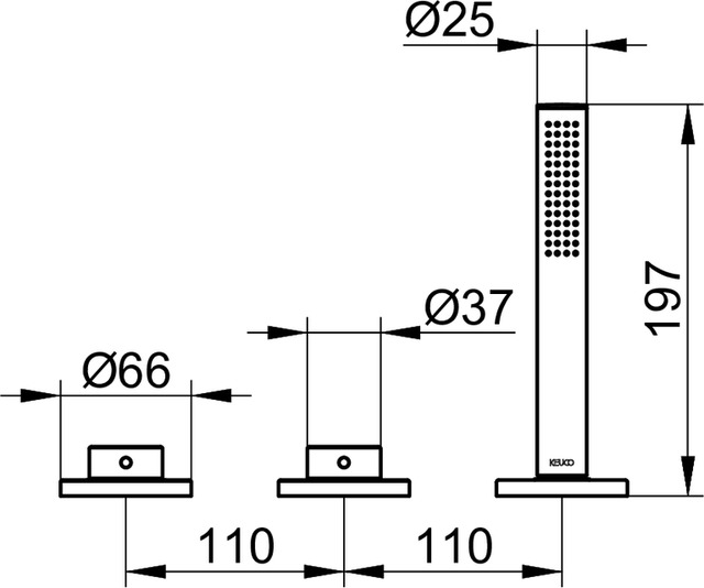 51530030500 Смеситель для ванны KEUCO Edition 400 - Вид №2