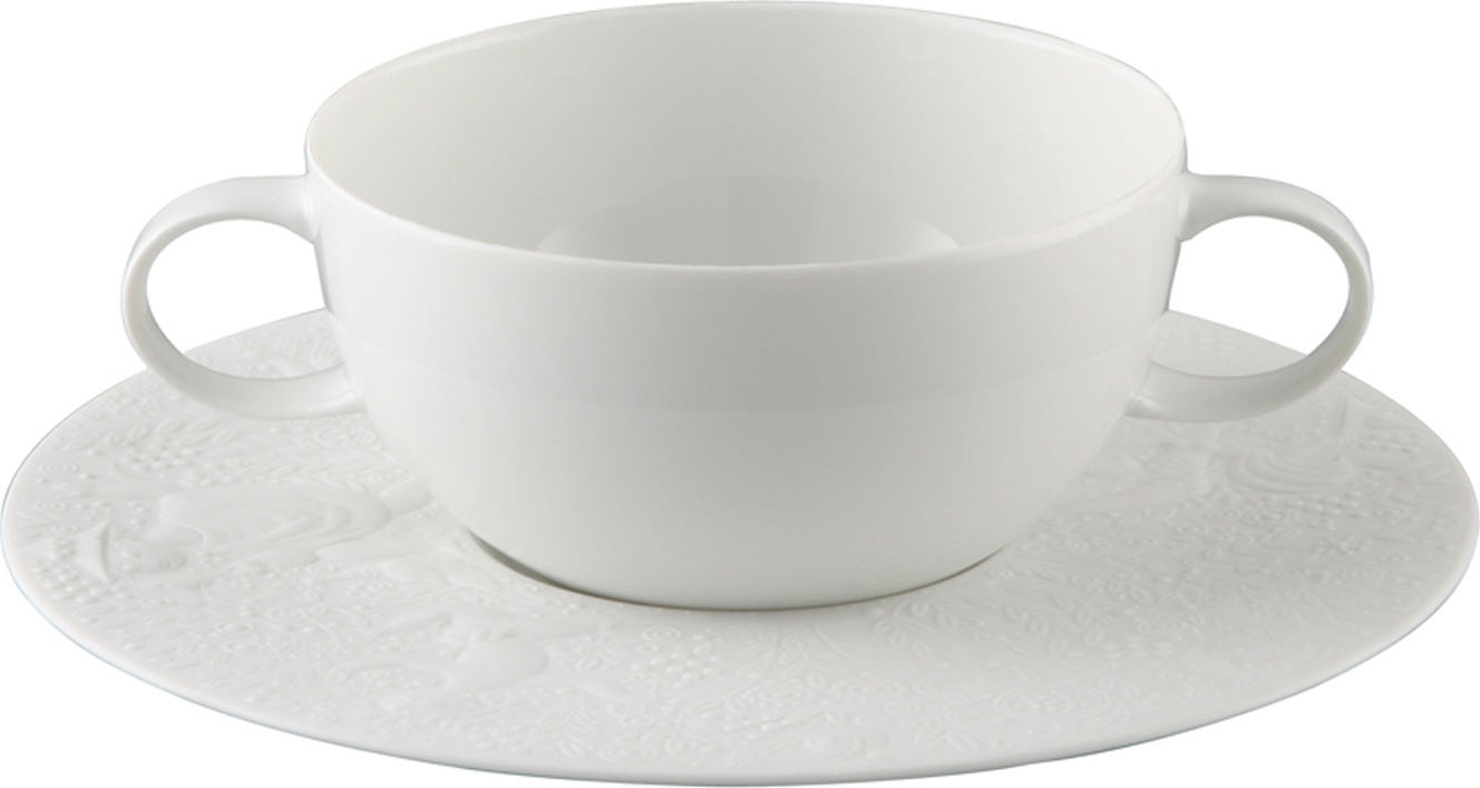81380 Rosenthal Чашка суповая с блюдцем Rosenthal Волшебная флейта, фарфор, белая Фарфор 