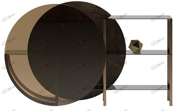 Paolo Castelli Консоль из камня, стекла и металла с полками sun-id-1399256