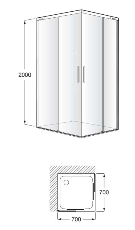 Угловая душевая кабина с раздвижной дверью Roca L2 M2832BC7 / M2833E87 ARCH-00045549 - Вид №2