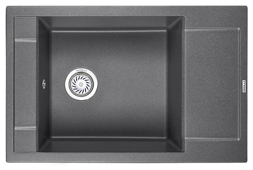 7806, ГРАФИТ (ЧЁРНО-СЕРЫЙ), кухонная мойка, кварц