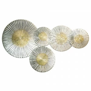 Панно декоративное настенное из дерева 130х85 см золото с серебром Sunshine-5 EVENHOME  00-3878822 Белый;золото;серебро