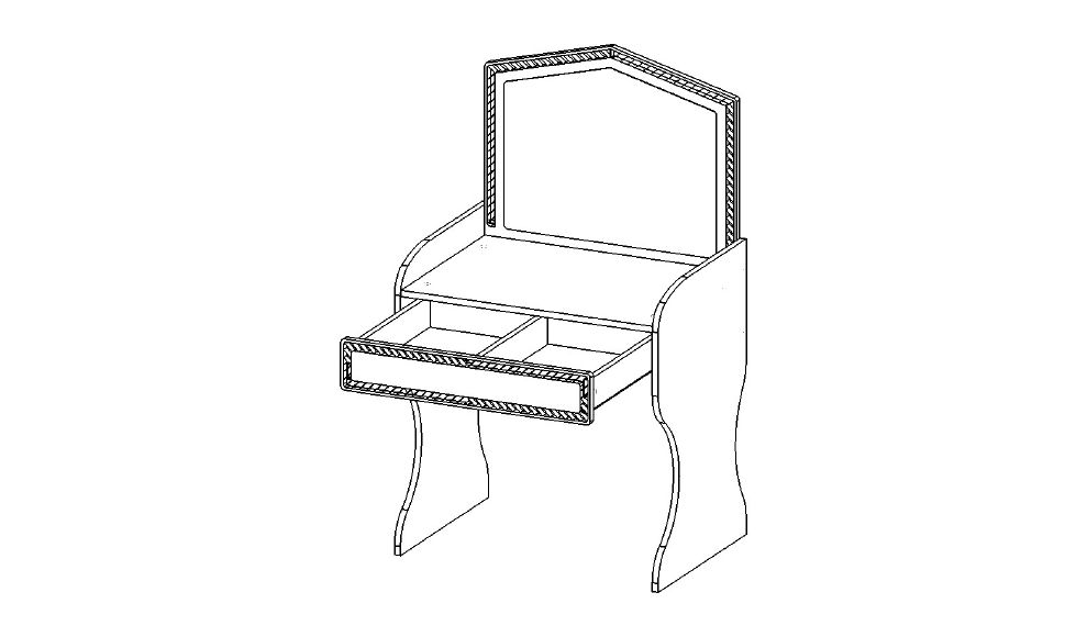 Детский туалетный столик 'Венеция" МАНДАРИН ВЕНЕЦИЯ 178669 Красный Santreyd - Вид №6