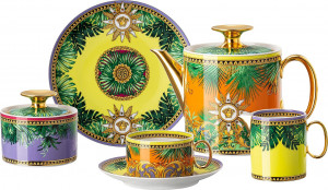 10661005 Rosenthal Versace Сервиз чайный Rosenthal Versace Мир джунглей на 6 персон 21 предмет, фарфор Фарфор