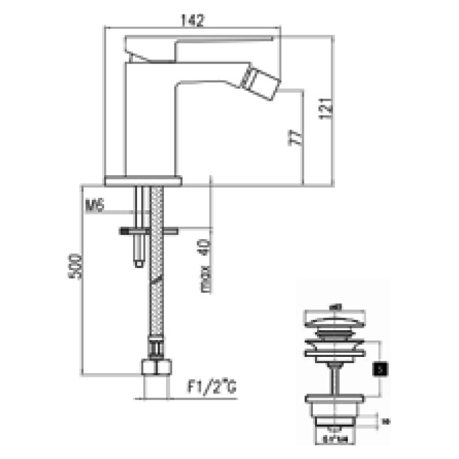 PE840102015 Смеситель для биде Webert Pegaso - Вид №1