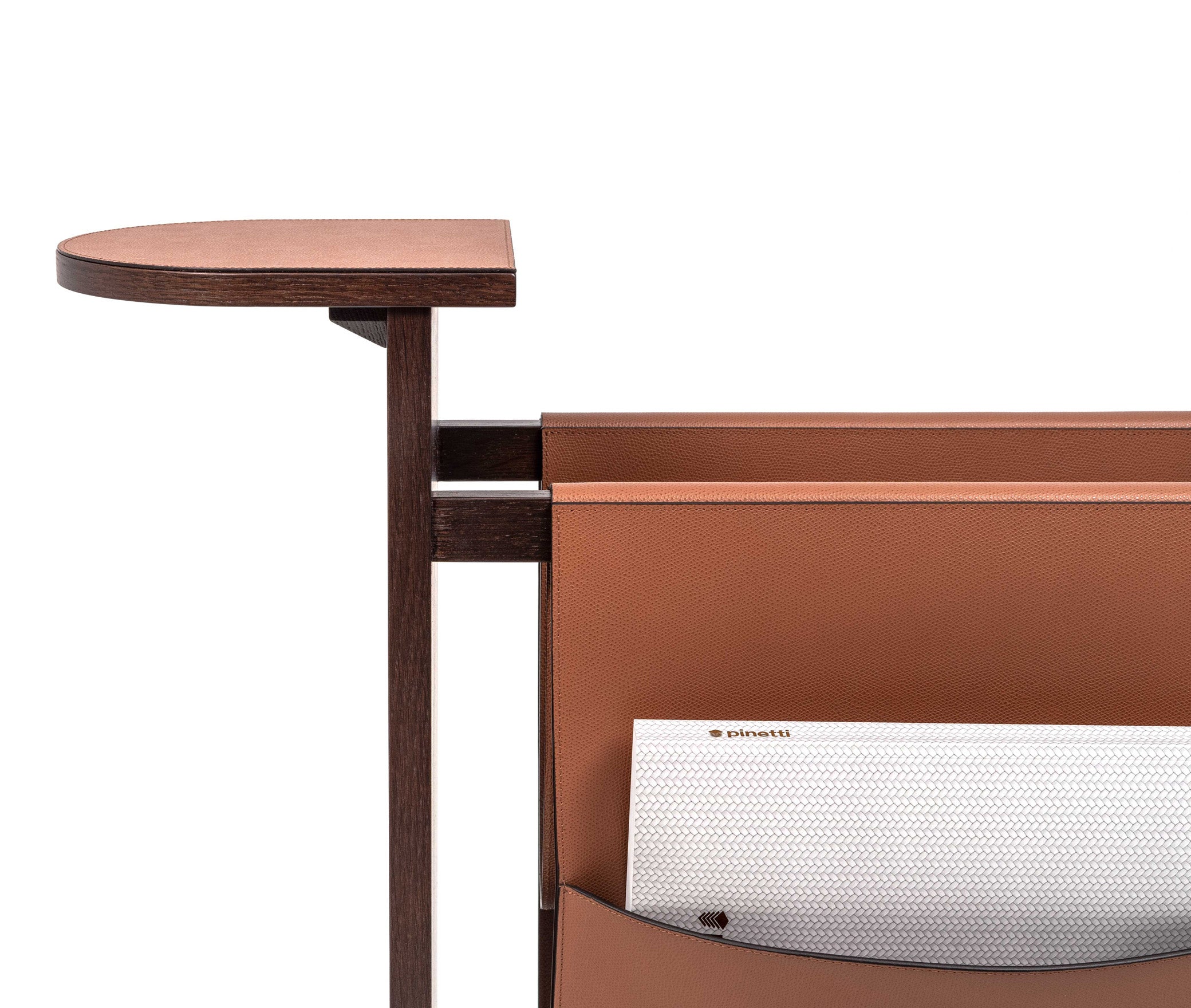 Полка для журналов Tata - 67,5X21,5XH62,5 см / зернистая кожа_белый Pinetti 00.0151.029.000 - Вид №3