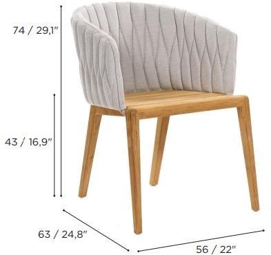 Royal Botania Садовое кресло с тканевой обивкой Calypso Cly55 - Вид №4