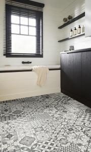 Нескользящий виниловый пол с цементным эффектом