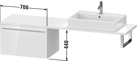 XL544304949 Шкафчик для компактной консоли X-Large #XL5443 700 x 478 мм Графит матовый, декор Duravit - Вид №2
