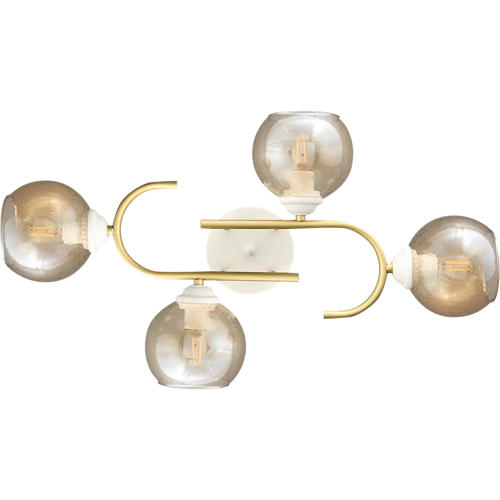 Люстра потолочная Jlight Jerome 3153/4C 4 лампы цвет белый и матовое золото 85233264 STLM-2078493  - Вид №1