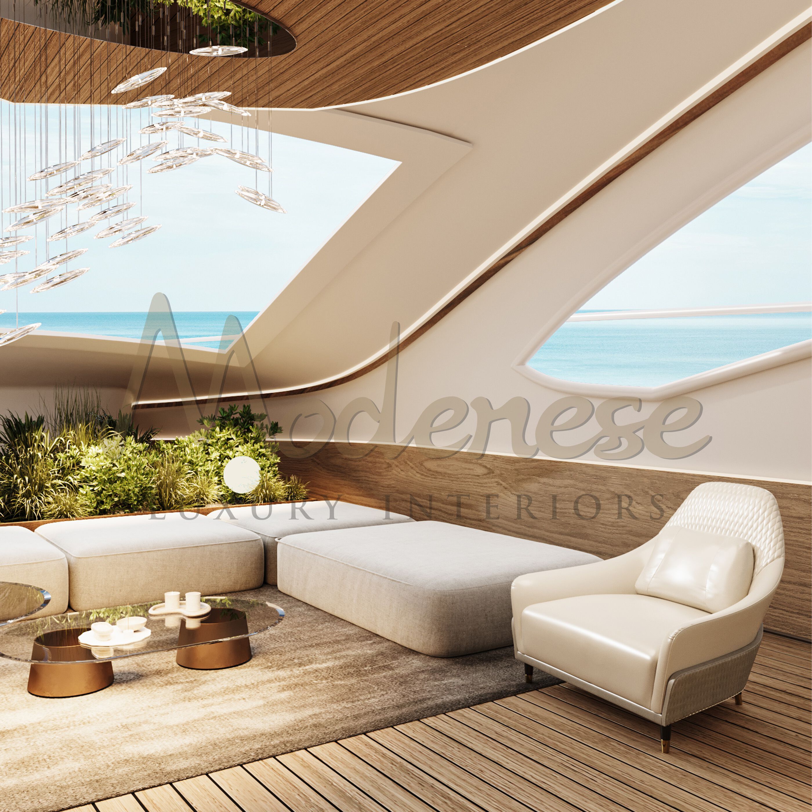 Кожаное кресло с подлокотниками Modenese Luxury Interiors ELEGANT MODERN ARCH-00126786 - Вид №3