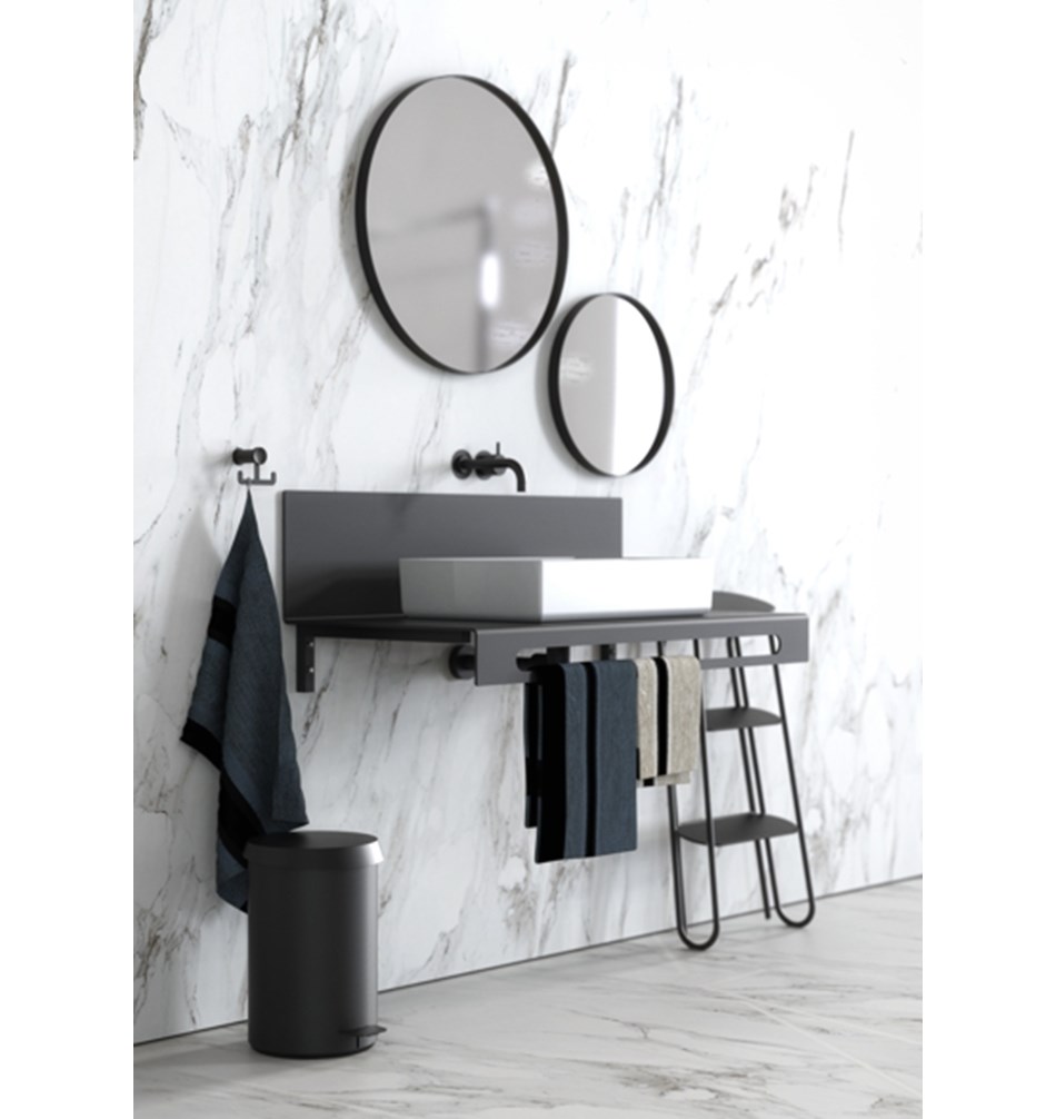 FROST Зеркало круглое 4134, Ø40cm » черное Алюминий Черный U4134-B  - Вид №6