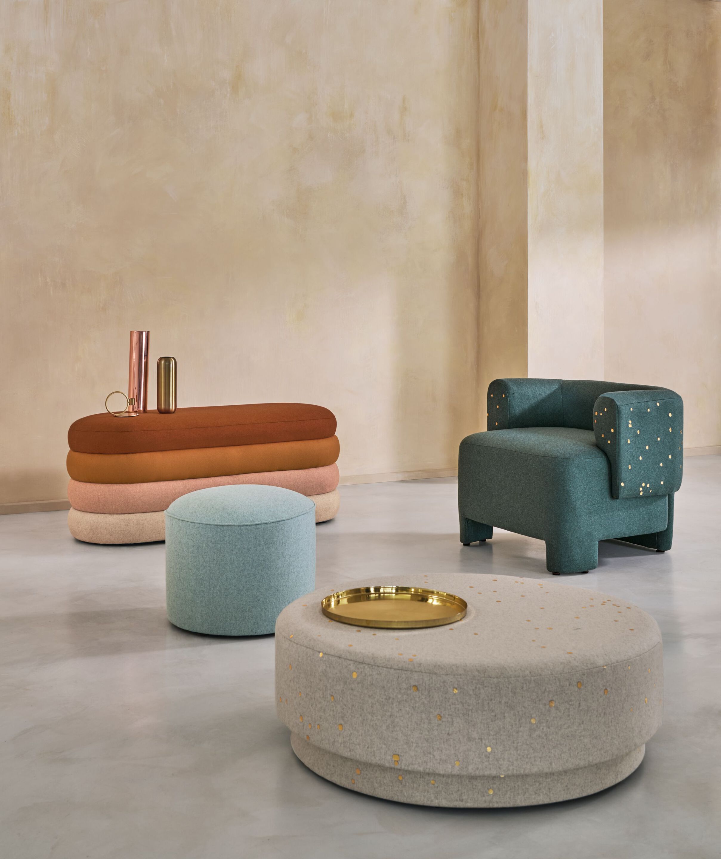 Шерстяная однотонная ткань Casamance Эдинбург ARCH-00110609 - Вид №1