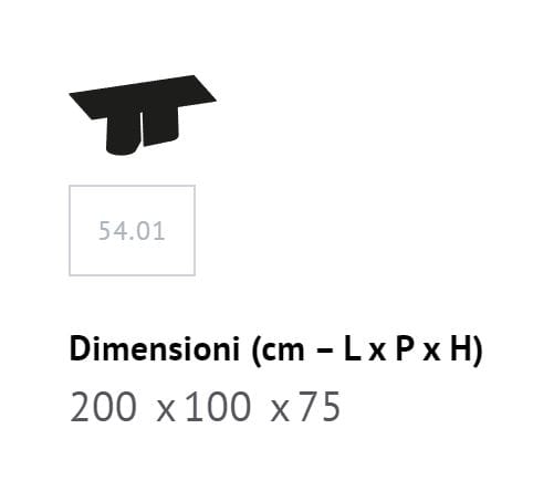 Стальной прямоугольный обеденный стол Bontempi Casa KIMONO ARCH-00055732 - Вид №1