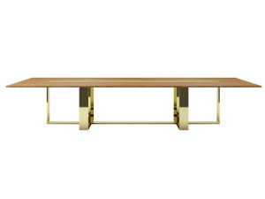 Прямоугольный стол для гостиной из стали и дерева