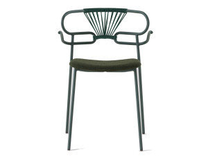 Металлический стул с подлокотниками со встроенной подушкой