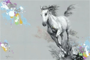 Картина на холсте 120х90 см "Сказочная лошадь" EVENHOME КАРТИНЫ МАСЛОМ 129856 Белый;серый;черный;разноцветный