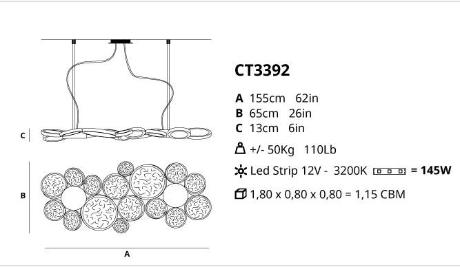 Serip Подвесной светильник из бронзы ручной работы Luna Ct3392 - Вид №1