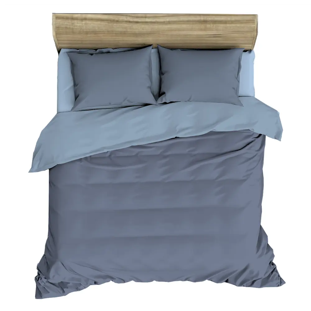 Комплект постельного белья НТК двуспальный из полисатина глубокого синего цвета 89404952 STLM-1568331 - Вид №1