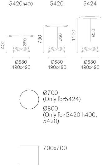 Pedrali Алюминиевый стол по контракту Laja 5420 - Вид №1