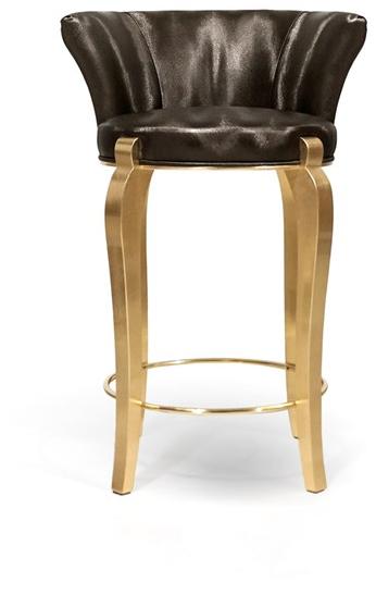 KOKET Высокий кожаный табурет с подставкой для ног Deliciosa sun-id-1484435 - Вид №1