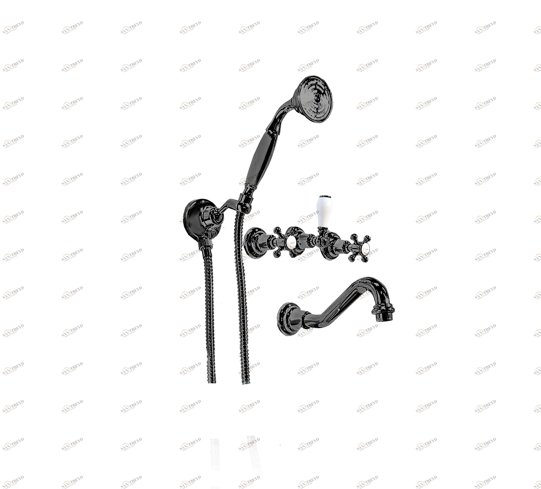 Gentry Home Смеситель для раковины мостик на 2 отверстия 200мм Mayfair Темный никель GH100804