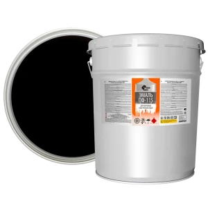 Эмаль Простокраска ПФ-115 полуматовая цвет черный 20 кг