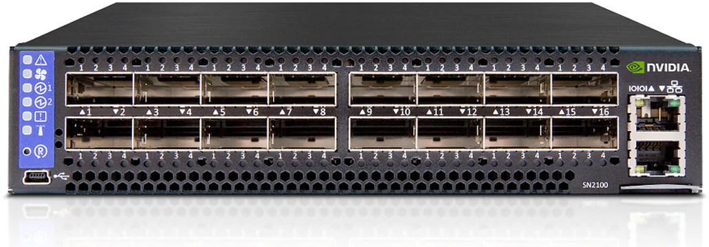 MSN2100-BB2F Spectrum™ based 40gbe 1u open ethernet switch with mlnx-os, 16 qsfp28 ports, 2 power supplies (ac), x86 dual core, short depth, p2c airflow, rail kit must be purchased separately, rohs6 Mellanox Santreyd 