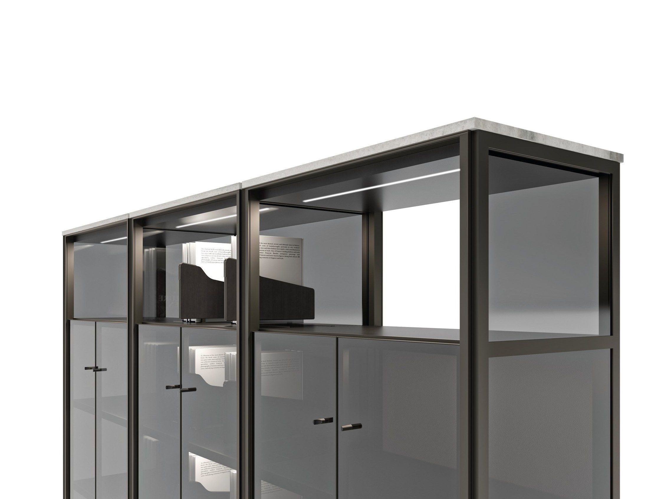 Модульный книжный шкаф с освещением Giorgetti Domus ARCH-00060029 - Вид №1