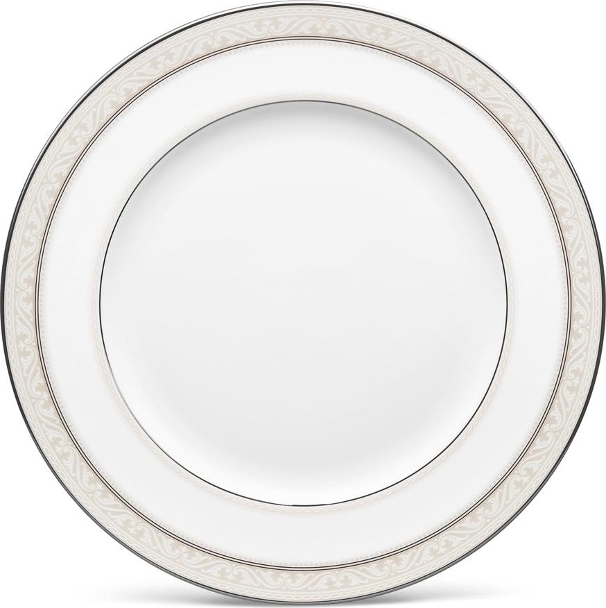 54822 Noritake Тарелка обеденная Noritake "Монтвейл, платиновый кант" 27см Фарфор костяной 