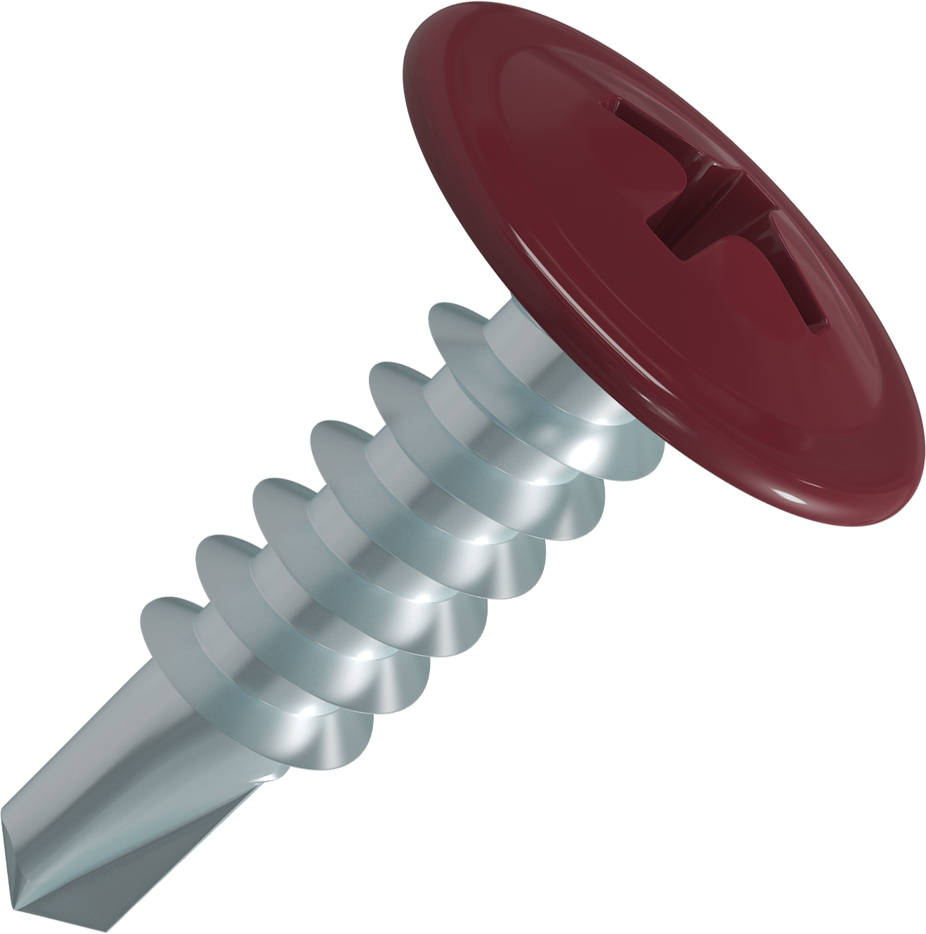 82182158 Саморезы с пресс-шайбой RAL3005 красные RAL3005 4.2x16, с буром на вес (около 645 шт./кг) STLM-0021438 STANDERS