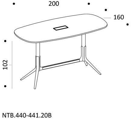 ICF Прямоугольный стол для совещаний, регулируемый по высоте, с системой управления кабелями Notable sun-id-1370700 - Вид №28