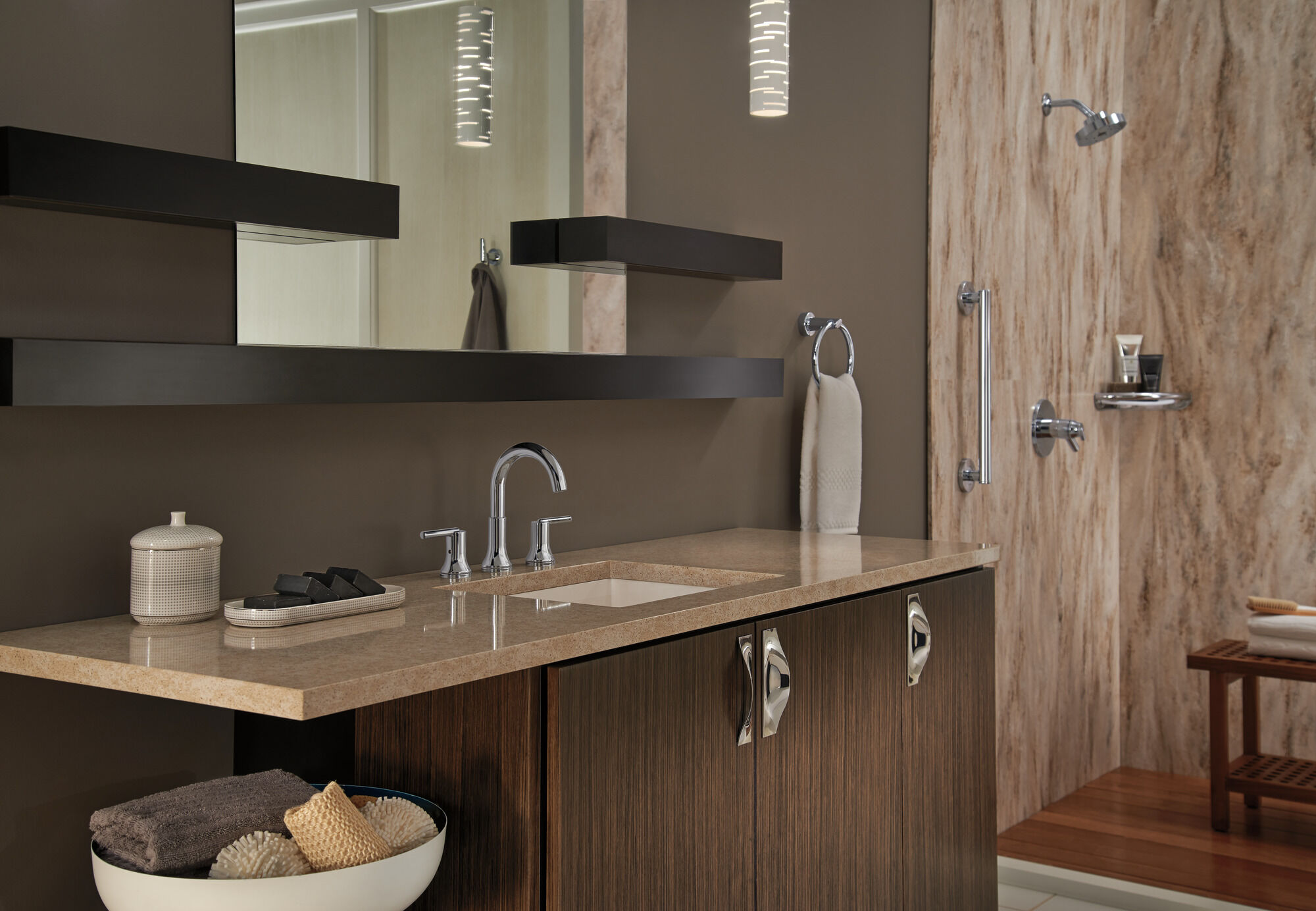 3559-MPU-DST Смеситель для ванной комнаты с двумя ручками Delta Faucet Trinsic Хром  - Вид №5