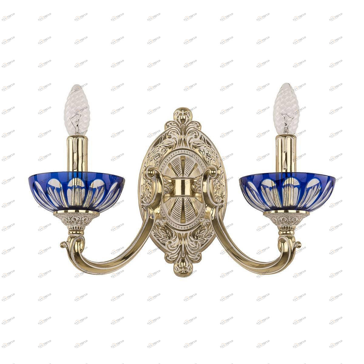 Бра настенное золотисто-голубое Bohemia Ivele 7209B10 Clear-Blue BOHEMIA IVELE ПОД СТАРИНУ 00-3888981 Голубой;золото 