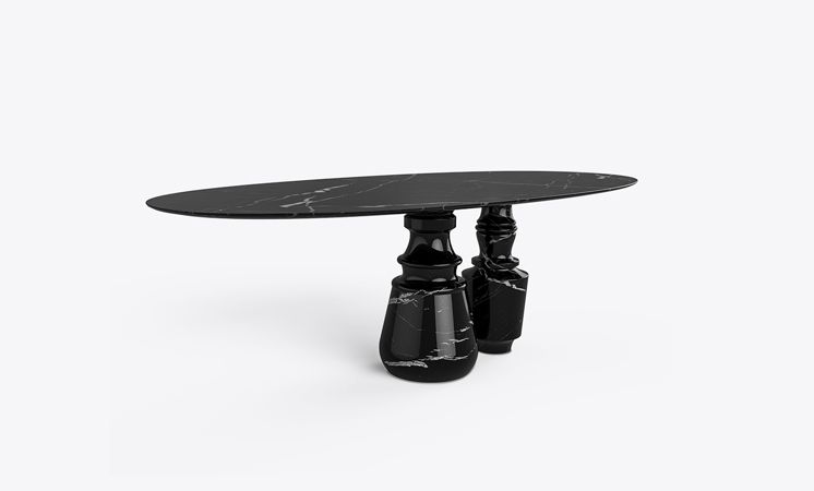 0-155 Овальный обеденный стол Pietra nero marquina Boca Do Lobo  - Вид №10