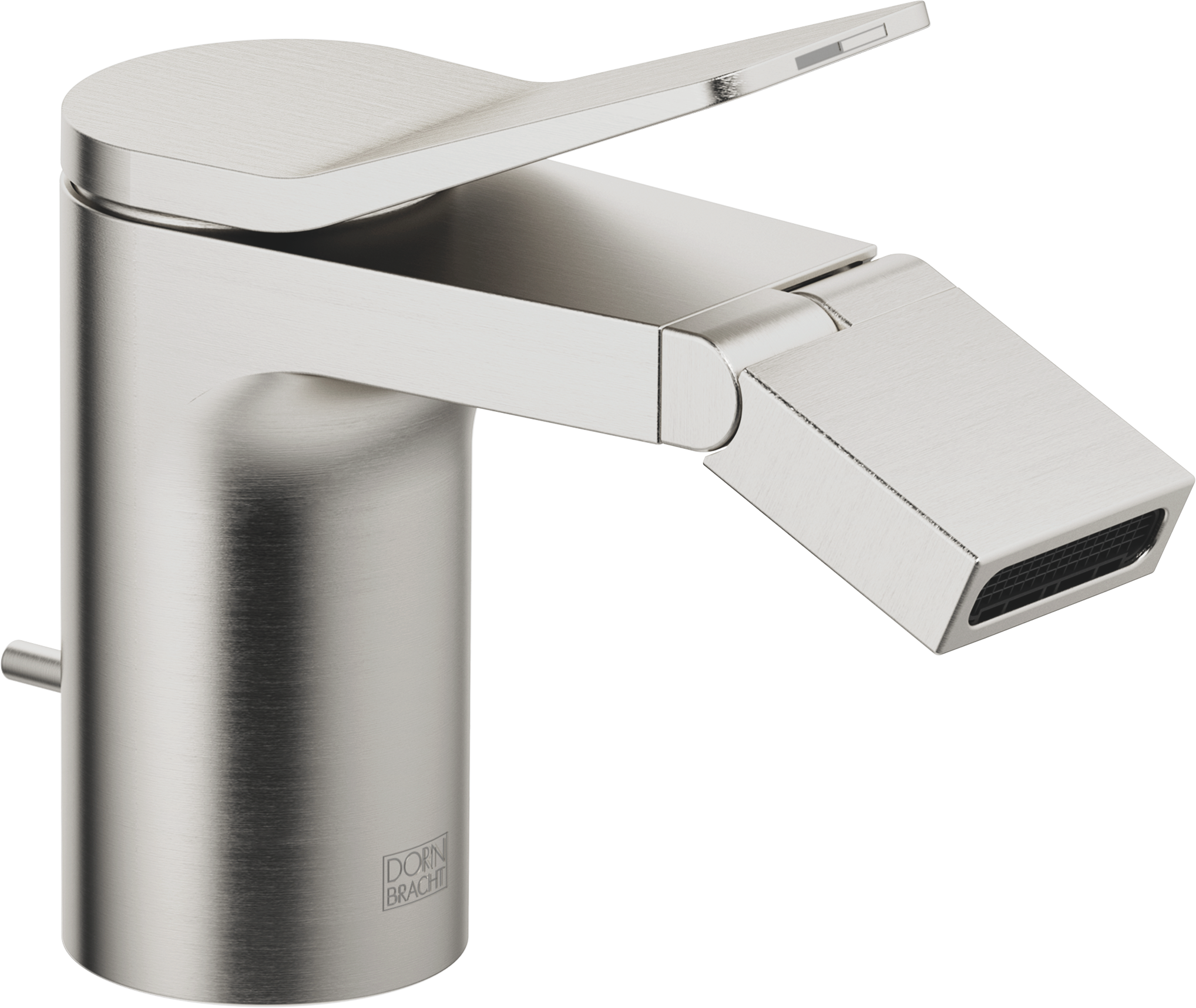 ЛИССЭ Смеситель для биде однорычажный с донным клапаном - матовая платина