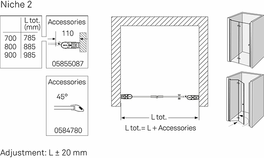 59701197 Душевая дверь складная IFO Space, SPNKB 700 правая - Вид №11