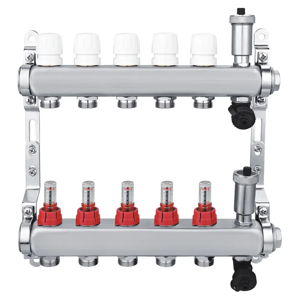 Коллекторная группа СПЕЦ с расходомерами для теплого пола 5 выходов 89351129 STLM-1565254