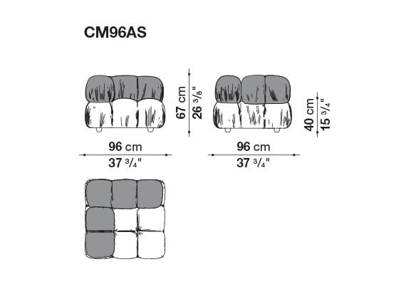 Модульный тканевый диван capitonné B&B Italia Хамелеонда ARCH-00030740 - Вид №17