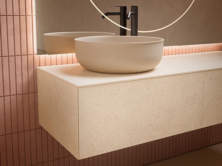 Мраморный подвесной умывальник со встроенной раковиной Inbani слой ARCH-00008322 - Вид №6