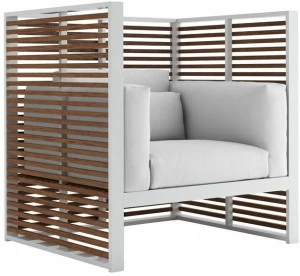 GANDIABLASCO Кресло из тика с высокой спинкой Dna teak