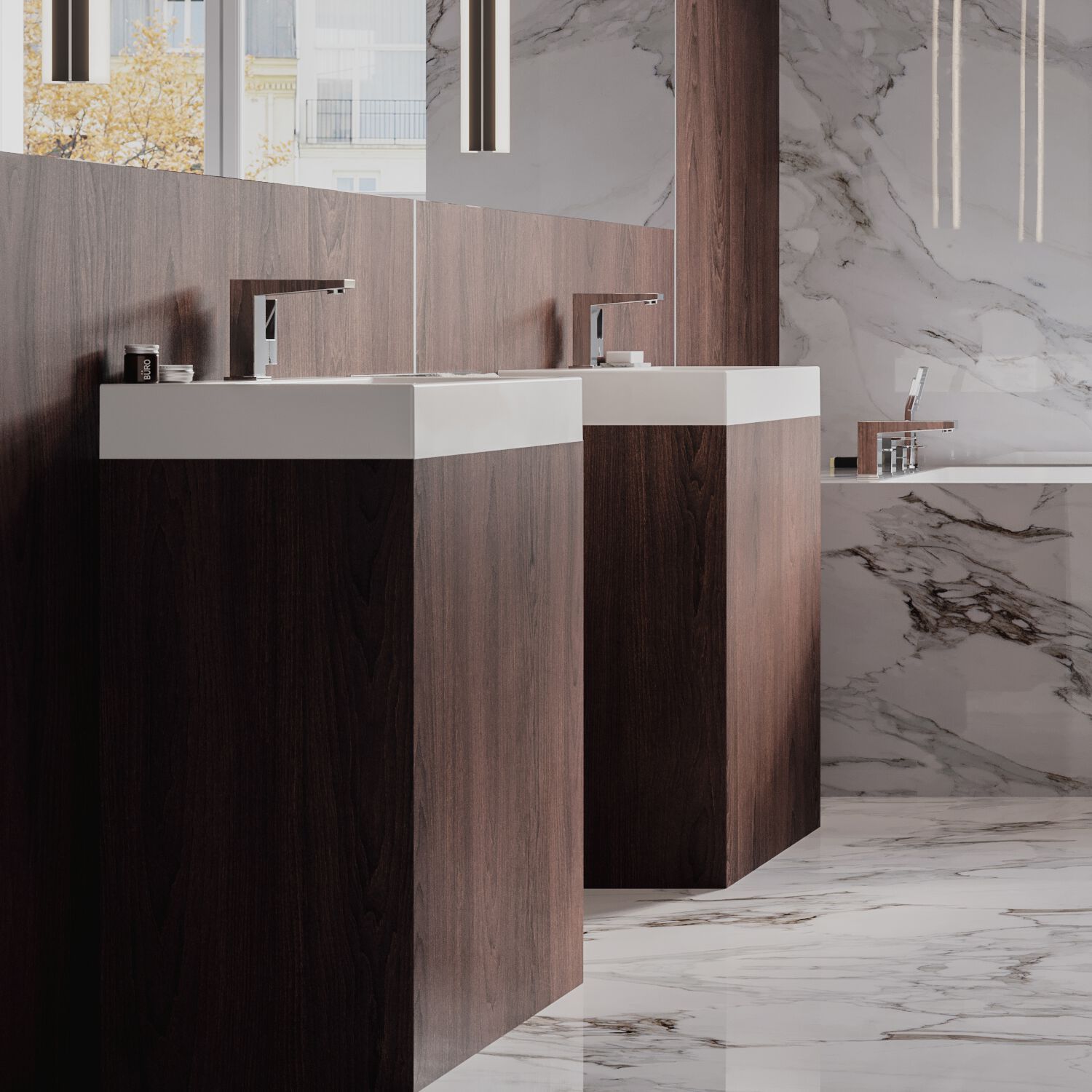 Подвесная раковина / столешница из композитного материала с переливом OMNIRES Thasos M+ ARCH-00033971 - Вид №2