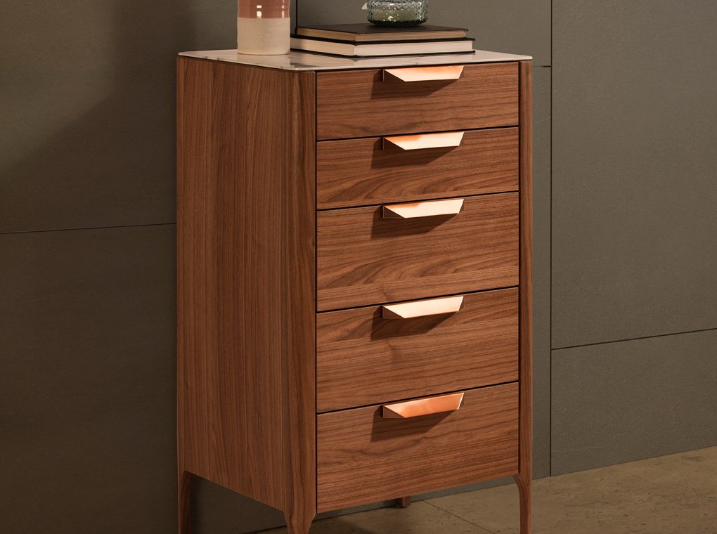 Комод деревянный высокий с 5 ящиками орех CP1806-A от Angel Cerda ANGEL CERDA ДИЗАЙНЕРСКИЕ 321300 Коричневый;орех  - Вид №4