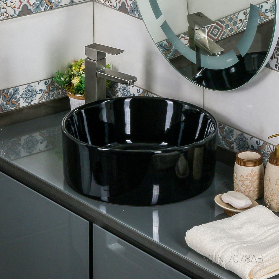 Накладная раковина melana mln-7078ab (черная) 7078AB-805 - Вид №3